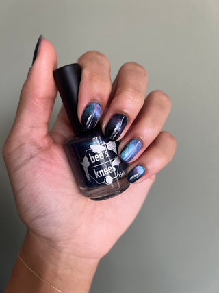 Image provided for Bee's Knees by a paid swatcher featuring the nail polish " The Body Remembers "