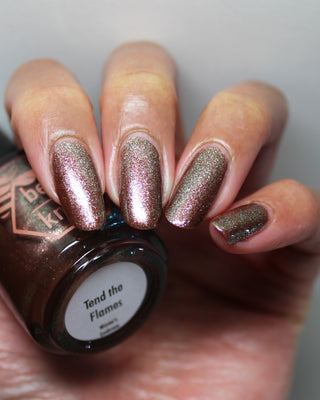 Image provided for Bee's Knees by a paid swatcher featuring the nail polish " Tend the Flames "