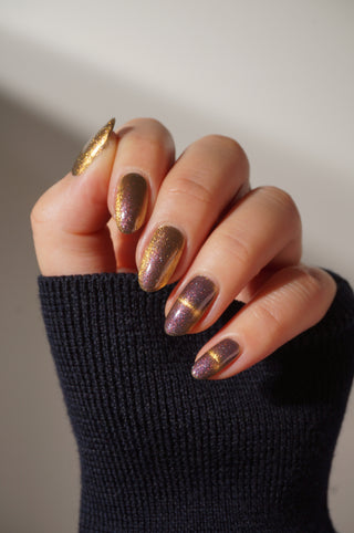 Image provided for Bee's Knees by a paid swatcher featuring the nail polish " We can Both be Human "