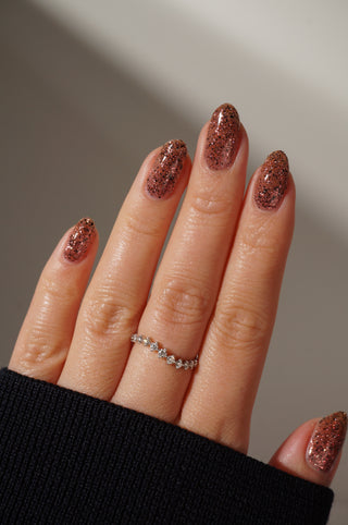 Image provided for Bee's Knees by a paid swatcher featuring the nail polish " My Place was Never in this World "
