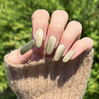 Image provided for Bee's Knees by a paid swatcher featuring the nail polish " Happy Tuesday "