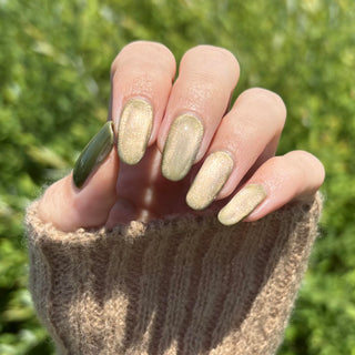 Image provided for Bee's Knees by a paid swatcher featuring the nail polish " Happy Tuesday "