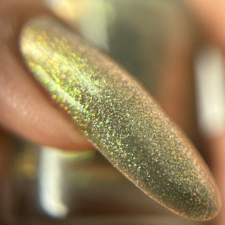 Image provided for Bee's Knees by a paid swatcher featuring the nail polish " Denial "