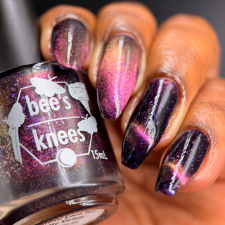 Image provided for Bee's Knees by a paid swatcher featuring the nail polish " Have Care for My Virtue "
