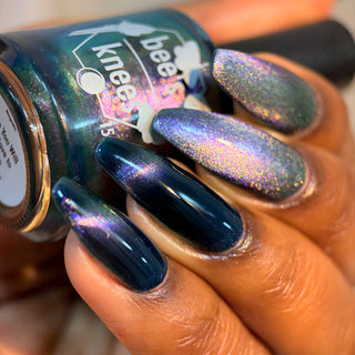 Image provided for Bee's Knees by a paid swatcher featuring the nail polish " Soon You Will Not Have to Drown "