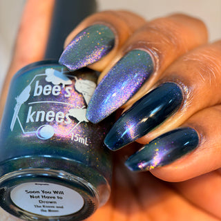 Image provided for Bee's Knees by a paid swatcher featuring the nail polish " Soon You Will Not Have to Drown "