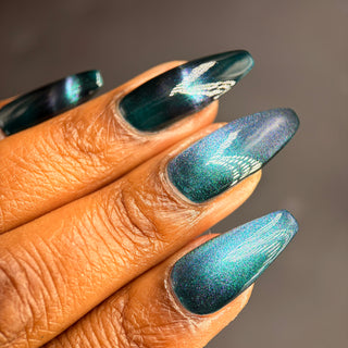 Image provided for Bee's Knees by a paid swatcher featuring the nail polish " Even Death Bears its Flowers "