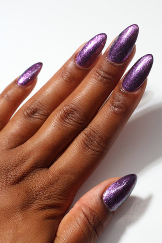 Image provided for Bee's Knees by a paid swatcher featuring the nail polish " Nevermore "