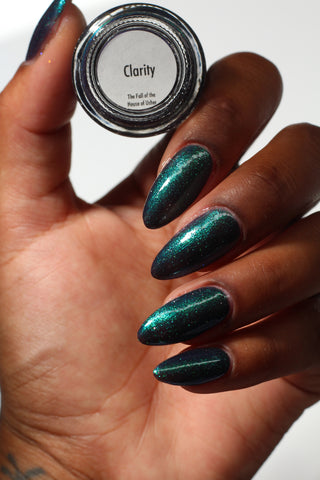 Image provided for Bee's Knees by a paid swatcher featuring the nail polish " Clarity "