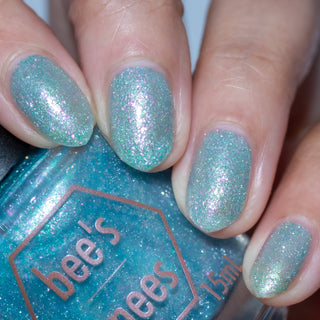 Image provided for Bee's Knees by a paid swatcher featuring the nail polish " Heartbreak "