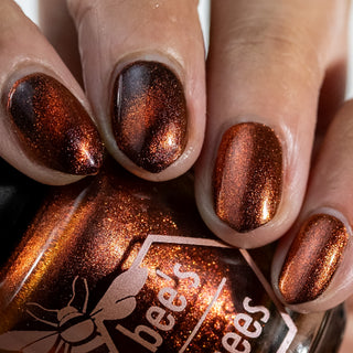 Image provided for Bee's Knees by a paid swatcher featuring the nail polish " The Crown Prince "