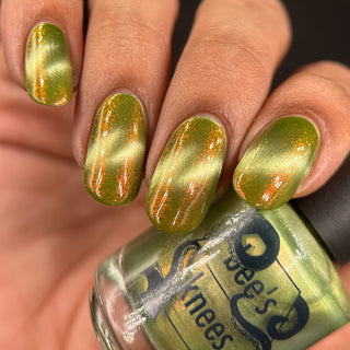 Image provided for Bee's Knees by a paid swatcher featuring the nail polish " This One is Declined "