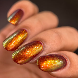 Image provided for Bee's Knees by a paid swatcher featuring the nail polish " The Bar is in Hell "