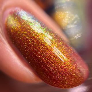 Image provided for Bee's Knees by a paid swatcher featuring the nail polish " The Bar is in Hell "