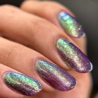 Image provided for Bee's Knees by a paid swatcher featuring the nail polish " Will Self-destruct For Likes "