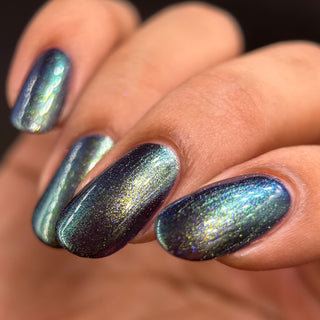 Image provided for Bee's Knees by a paid swatcher featuring the nail polish " An Insane F🦑cking Tentacle Sanctuary "