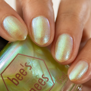 Image provided for Bee's Knees by a paid swatcher featuring the nail polish " Mirth "