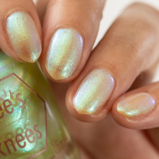 Image provided for Bee's Knees by a paid swatcher featuring the nail polish " Mirth "