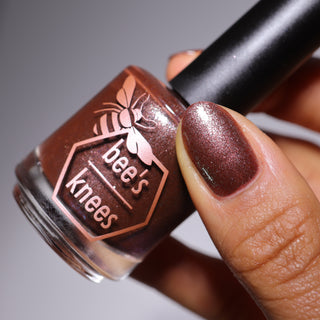 Image provided for Bee's Knees by a paid swatcher featuring the nail polish " Tend the Flames "