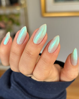 Image provided for Bee's Knees by a paid swatcher featuring the nail polish " Only Monsters Play God "