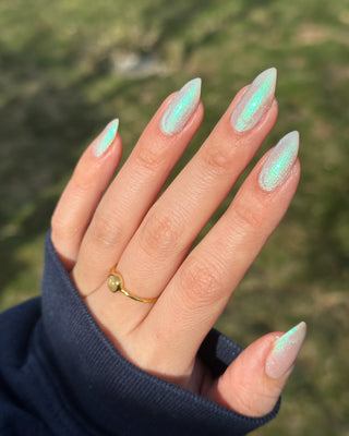 Image provided for Bee's Knees by a paid swatcher featuring the nail polish " Only Monsters Play God "