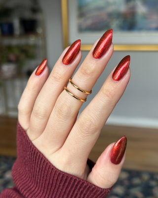Image provided for Bee's Knees by a paid swatcher featuring the nail polish " The Dark Angel "