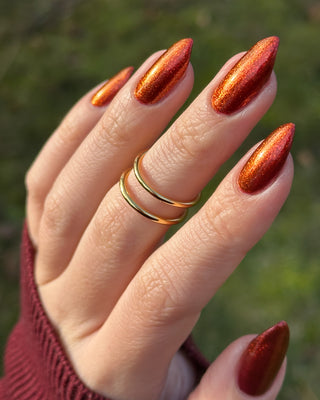 Image provided for Bee's Knees by a paid swatcher featuring the nail polish " The Dark Angel "