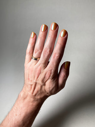 Image provided for Bee's Knees by a paid swatcher featuring the nail polish " Crown of Coral and Pearls "