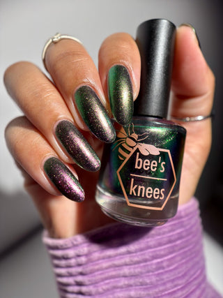 Image provided for Bee's Knees by a paid swatcher featuring the nail polish " I Would Demand a Companion "