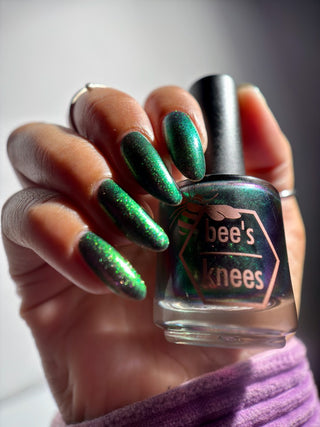 Image provided for Bee's Knees by a paid swatcher featuring the nail polish " I Would Demand a Companion "