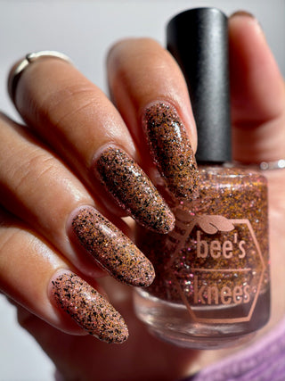 Image provided for Bee's Knees by a paid swatcher featuring the nail polish " My Place was Never in this World "