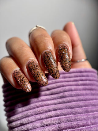 Image provided for Bee's Knees by a paid swatcher featuring the nail polish " My Place was Never in this World "