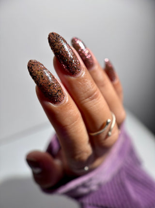 Image provided for Bee's Knees by a paid swatcher featuring the nail polish " My Place was Never in this World "