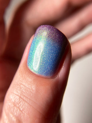 Image provided for Bee's Knees by a paid swatcher featuring the nail polish " Let the Ocean Take Me "