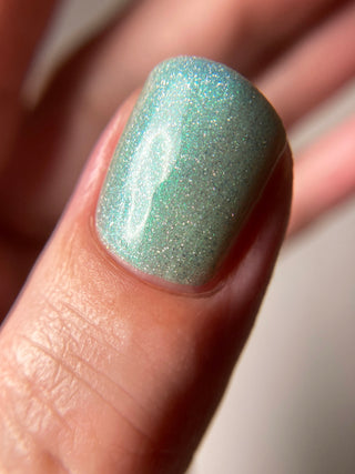 Image provided for Bee's Knees by a paid swatcher featuring the nail polish " Seafoam in my Blood "