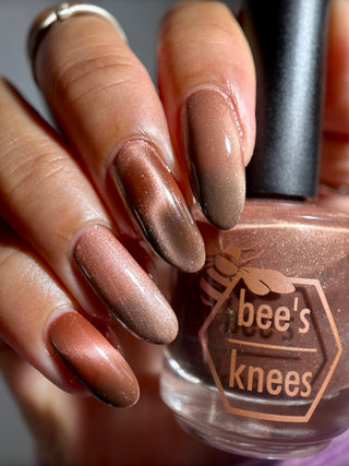 Image provided for Bee's Knees by a paid swatcher featuring the nail polish " She is Gone and I Long to Follow "