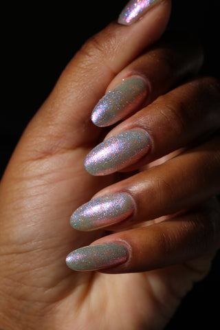 Image provided for Bee's Knees by a paid swatcher featuring the nail polish " Fair Winter Lady "