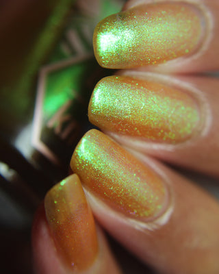 Image provided for Bee's Knees by a paid swatcher featuring the nail polish " Crown of Coral and Pearls "