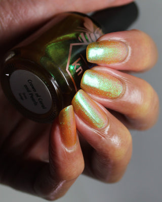 Image provided for Bee's Knees by a paid swatcher featuring the nail polish " Crown of Coral and Pearls "