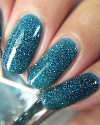 Image provided for Bee's Knees by a paid swatcher featuring the nail polish " From the Depths "
