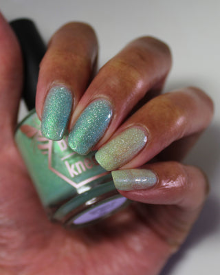 Image provided for Bee's Knees by a paid swatcher featuring the nail polish " Seafoam in my Blood "