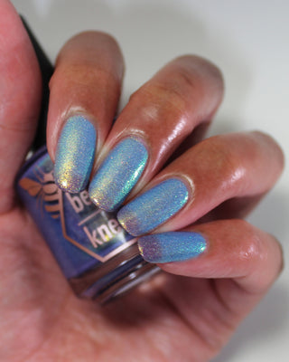 Image provided for Bee's Knees by a paid swatcher featuring the nail polish " Let the Ocean Take Me "