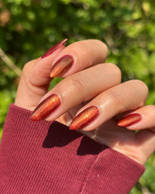 Image provided for Bee's Knees by a paid swatcher featuring the nail polish " The Bar is in Hell "