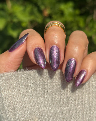 Image provided for Bee's Knees by a paid swatcher featuring the nail polish " Will Self-destruct For Likes "