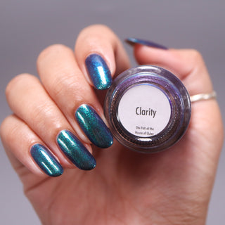 Image provided for Bee's Knees by a paid swatcher featuring the nail polish " Clarity "