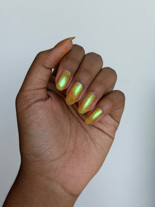 Image provided for Bee's Knees by a paid swatcher featuring the nail polish " Crown of Coral and Pearls "