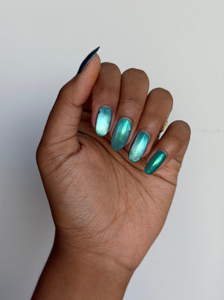 Image provided for Bee's Knees by a paid swatcher featuring the nail polish " I Can't Drown my Demons they Know How to Swim "