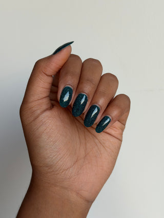 Image provided for Bee's Knees by a paid swatcher featuring the nail polish " From the Depths "