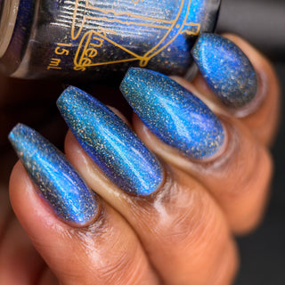 Image provided for Bee's Knees by a paid swatcher featuring the nail polish " Every Accusation is Always a Confession "