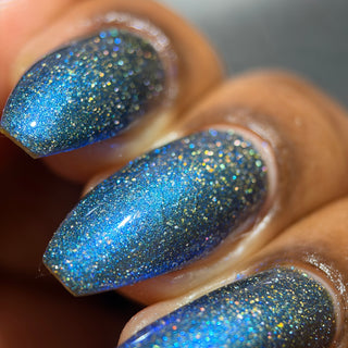 Image provided for Bee's Knees by a paid swatcher featuring the nail polish " Every Accusation is Always a Confession "